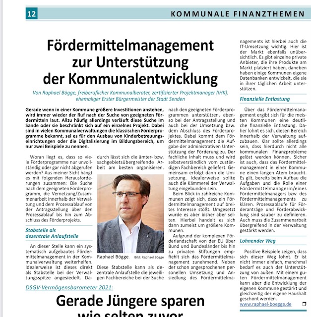 Frdermittelmanagement in der Bayerischen Gemeindezeitung vom 15.12.2021